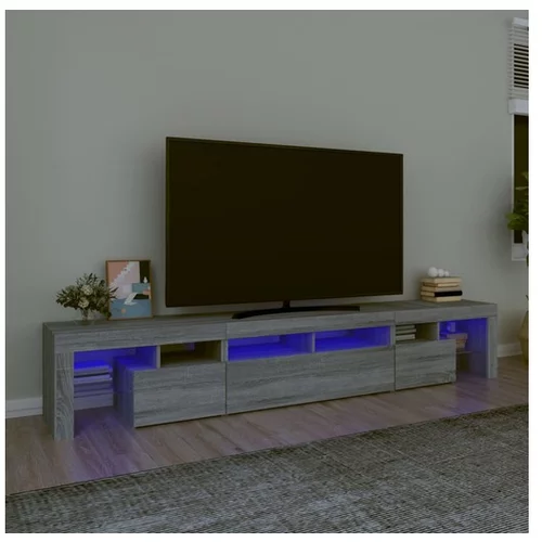  TV omarica z LED lučkami siva sonoma 230x36,5x40 cm