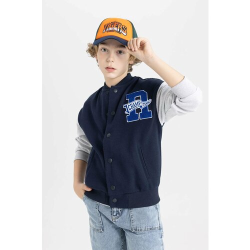 Defacto Boy College Collar Bomber Jacket Cardigan Slike