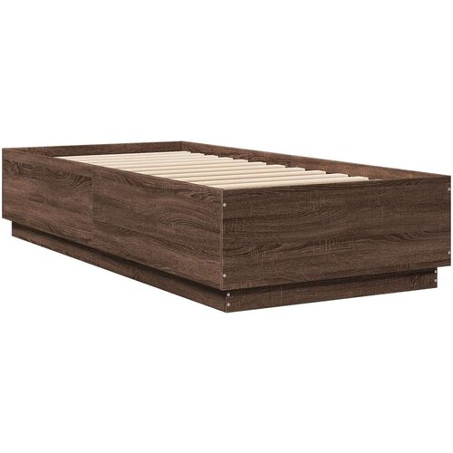 VidaXL okvir za krevet s led svjetlima boja hrasta 90 x 200 cm drveni Slike
