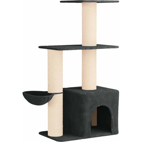 vidaXL Mačje drvo s sisalnim postoljima za grebanje Tamnosiva 133 cm - Tamnosiva Cene