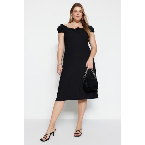 Trendyol Curve Plus Size Dress - Black - A-line Slike