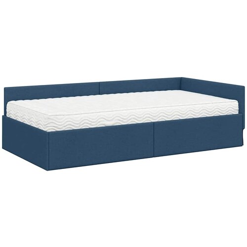  Kutni krevetni okvir s madracem 2 kom. Plava 100 x 200 cm Slike