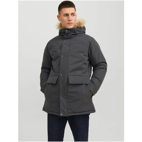 Jack & Jones Gray Men's Winter Parka Champ - Mens