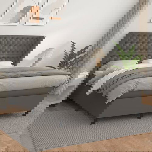 The Living Store Box spring postelja z vzmetnico siva 140x200 cm umetno usnje - Box Spring Postelja, (21521214) Slike