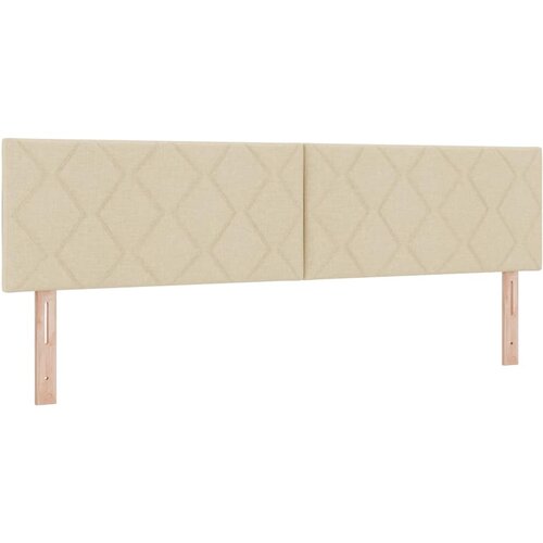  Krevet s opruga kutije s LED trakama Krema 180 x 200 cm tkanina Slike