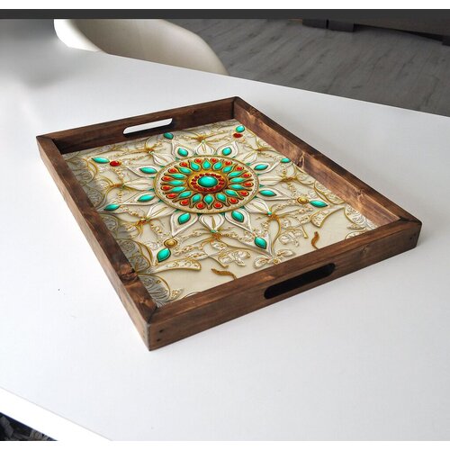 Aberto Design Poslužavnik REF003 48 x 38 x 4 cm, Šareni Cene
