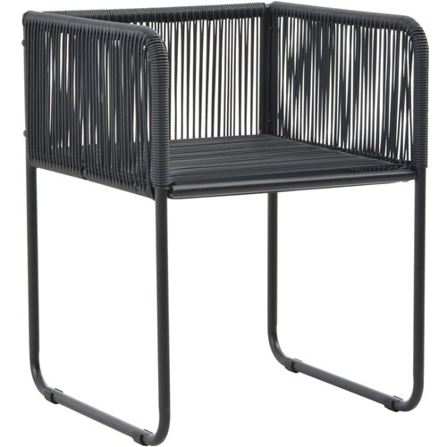 5-dijelni vrtni blagovaonski set od PVC ratana crni Slike