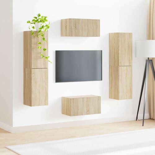3 pcs Sonoma hrast - - Rjava - 56.59 - 30 x 31 x 60 cm - 2025-vidaXL-Uvoz_2 Slike