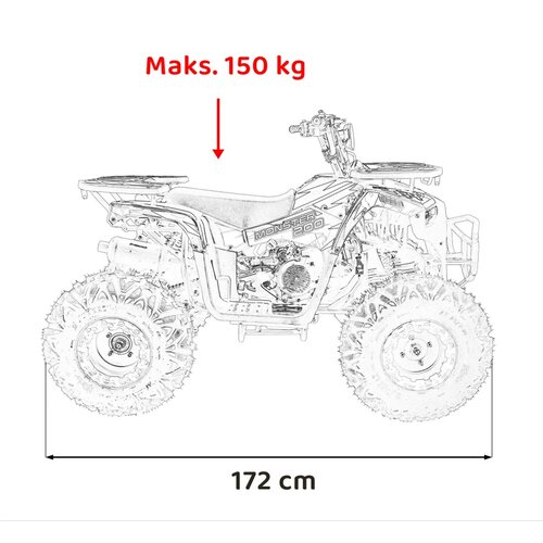 Ramiz &amp;Scaron;tirikolesnik za mladostnike na bencin MONSTER 200cc rdeča Slike