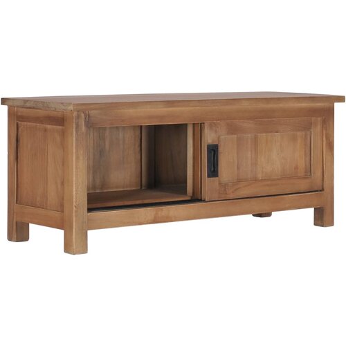 Maison Chic TV omarica - TV stojalo - Televizijska omarica 90x30x35 cm trdna tikovina, (21700380) Slike