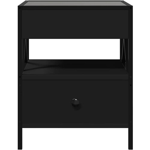  Stolić za kavu s beskonačnim LED svjetlima crni 40 x 40 x 51 cm Slike