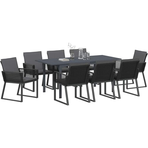  Vrtni set za objed 9 pcs Antracit poliratan Slike