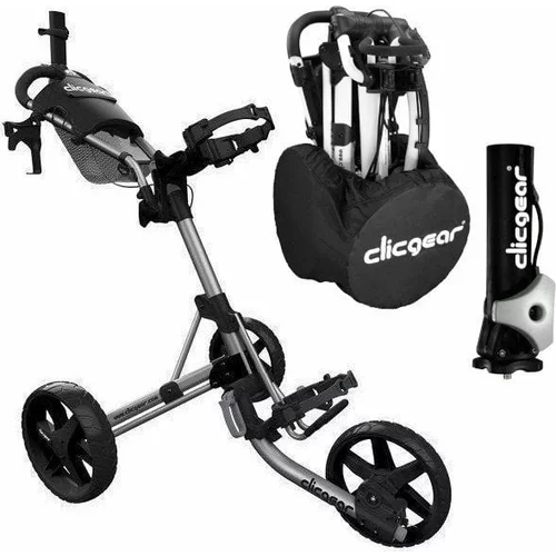 Clicgear Model 4.0 Deluxe SET Matt Silver Ročni voziček za golf