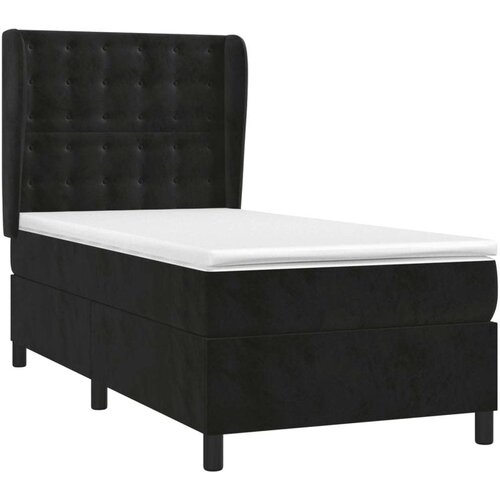 VidaXL Box spring krevet s madracem crni 80 x 200 cm bar&amp;scaron;unasti Slike