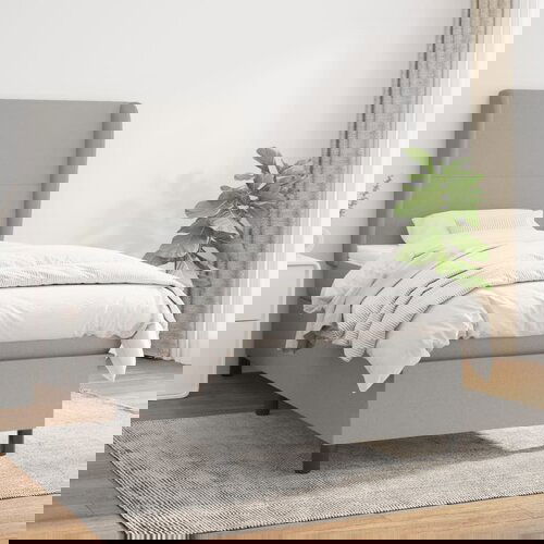 The Living Store Box spring postelja z vzmetnico svetlo siva 90x200 cm blago - Box Spring Postelja, (21516317) Cene