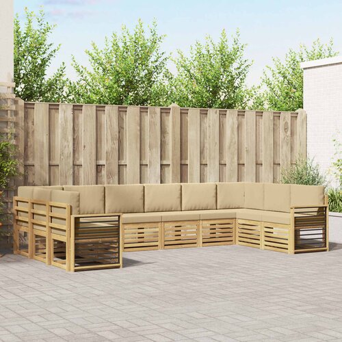 Sekcijska garnitura 10 pcs Bijela i bež 363 x 187,5 x 73 cm Cene