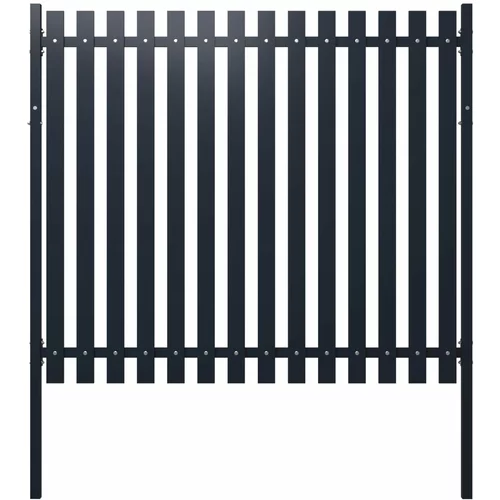 PANEL za ogradu antracit 174,5 x 170 cm čelik obložen prahom