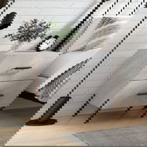 vidaXL Nočna omarica betonsko siva 40x35x47,5 cm inženirski les Cene