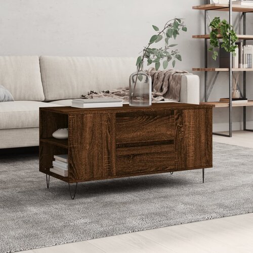 VidaXL Stolić za kavu boja hrasta 102x44 5x50 cm od konstruiranog drva Slike