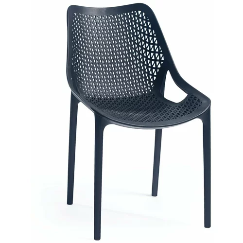 Rojaplast Crna plastična vrtna stolica Bilros -