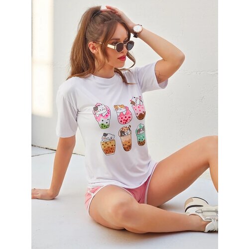 Resti Women&amp;#039;s sports set with t-shirt and shorts Kitty Cat Slike