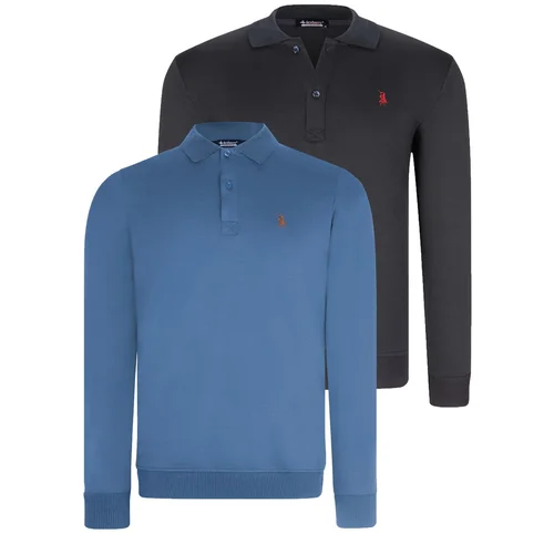 Dewberry DOUBLE SET V4007 MEN'S SWEATSHIRT-NAVY-INDIGO