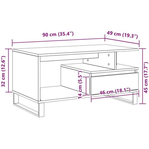  Stolić za kavu Crna Orah 90x49x45 cm Konstruirano drvo Slike