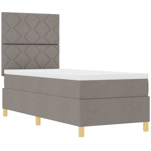  LED Box Spring Krevet Sivo-smeđa 80 x 200 cm tkanina Slike