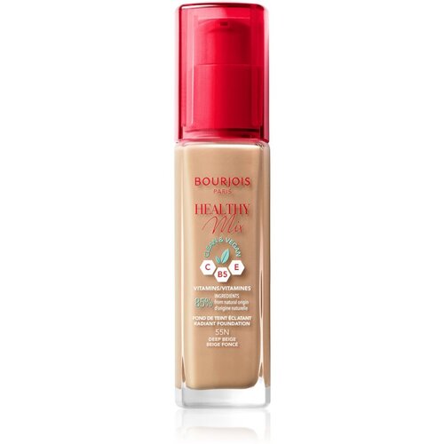 Bourjois Healthy Mix Clean & Vegan Radiant Foundation vlažilen in osvetljevalni puder 30 ml odtenek 55N Deep Beige Cene