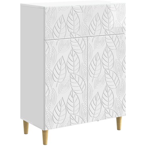 vidaXL Strani &scaron;al Bela visok sijaj 66 x 34,5 x 90 cm Inženirski les, (5000253247) Cene