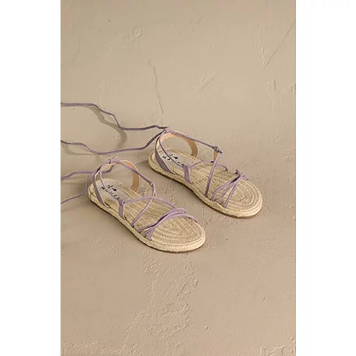 Manebi Sandali iz semiša Lace-Up Sandals ženski, vijolična barva, P 7.4 Y0