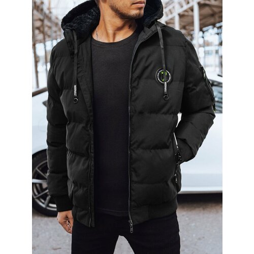 DStreet Men's Black Quilted Winter Jacket Cene