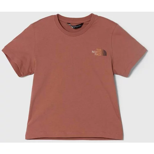 The North Face Otroška bombažna kratka majica RELAXED GRAPHIC TEE 2 rjava barva