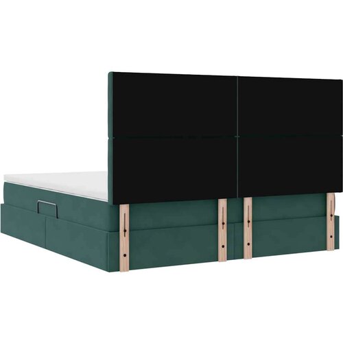  Krevet s prostorom za pohranu s LED-om Tamnozelena 180 x 200 cm Slike