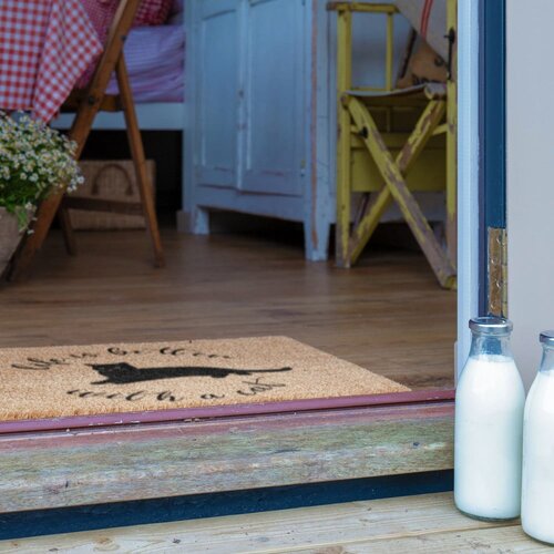 Artsy Doormats Predpražnik iz kokosovih vlaken 40x60 cm Life Is Better With a Cat &amp;ndash; Slike