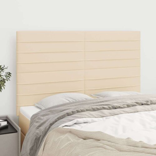  Posteljno vzglavje 4 kosa krem 72x5x78/88 cm blago, (20936084) Slike