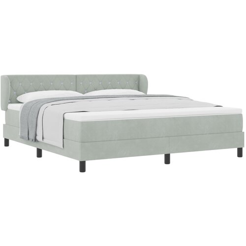 VidaXL Box Spring Krevet s Madracem Svjetlosiva 180x200 cm Bar&amp;scaron;un Slike