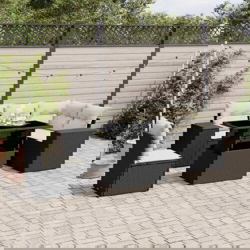 vidaXL 6-dijelni set vrtnih sofa s jastucima crni od poliratana Cijene