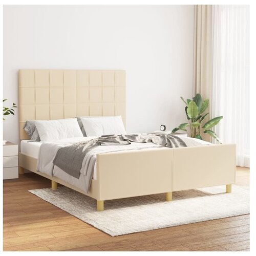  Okvir za krevet s uzglavljem krem 140x190 cm od tkanine Cene