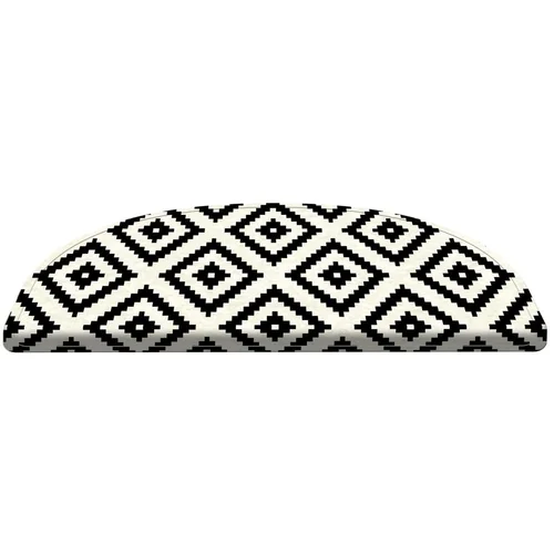 Vitaus set od 16 crno-bijelih tepiha za stepenice Art, 20 x 65 cm