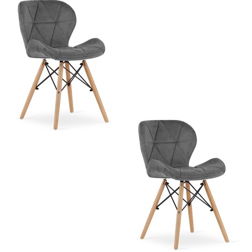 Brandless Žametni stol LAGO - siv x 2, (22030761) Cene