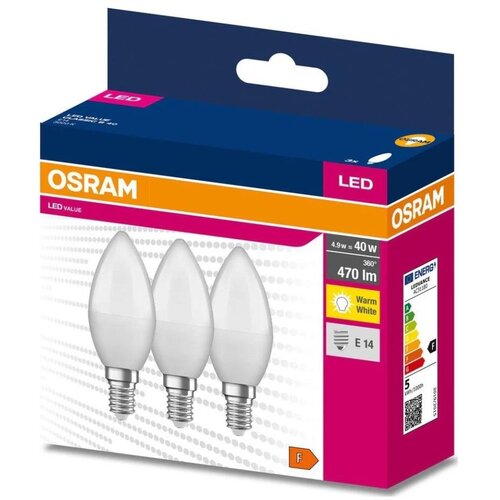 Osram set 3x led sijalica B38 E14/4,9W/230V 3000K Cene