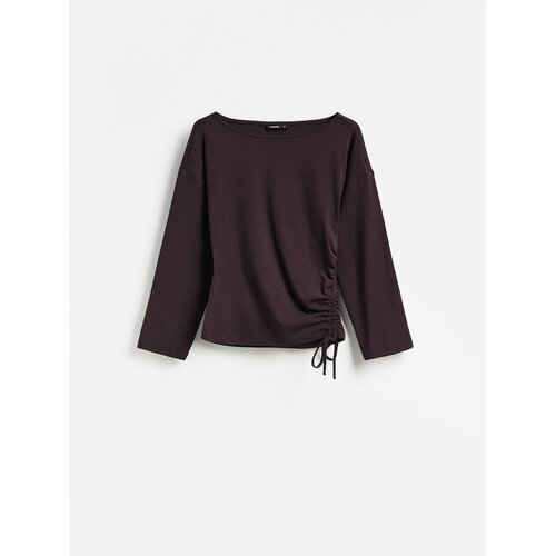 Reserved Bluza s naborima - tamnoljubičasto Cijene
