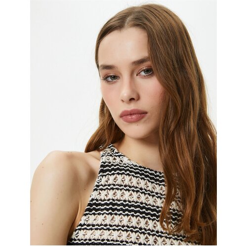 Koton Crop Undershirt Crochet Knit Halter Neck Slike