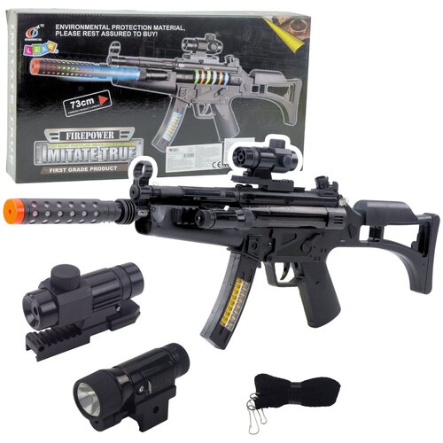  Mitraljez za igru sa zvučnim i svjetlosnim efektima 73cm - crni Slike