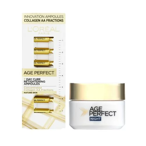 L'Oréal Paris Age Perfect 7 Day Cure Retightening Ampoules Set serum za lice 7x1 ml + noćna krema za lice 50 ml za ženske