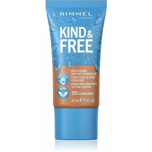 Rimmel London Kind & Free Moisturising Skin Tint Foundation vlažilni puder 30 ml odtenek 201 Classic Beige
