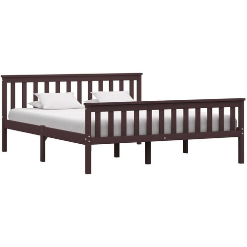 Furnova Posteljni okvir temno rjav iz trdne borovine 160x200 cm, (21938870) Slike