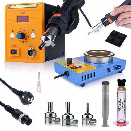 Rosfix SET SPAJKALNA POSTAJA 858D + TYGEL 280W + FLUX RMA-223 &ndash; 700W, 100&ndash;550&deg;C, 80MM | LED, ESD, 3 &Scaron;OBE, (5000075831) Cene