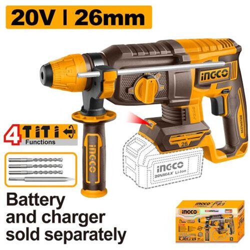 Ingco aku hamer bu&amp;scaron;ilica CRHLI26208 20V, 2,5 j, sds plus, brushless, solo Slike